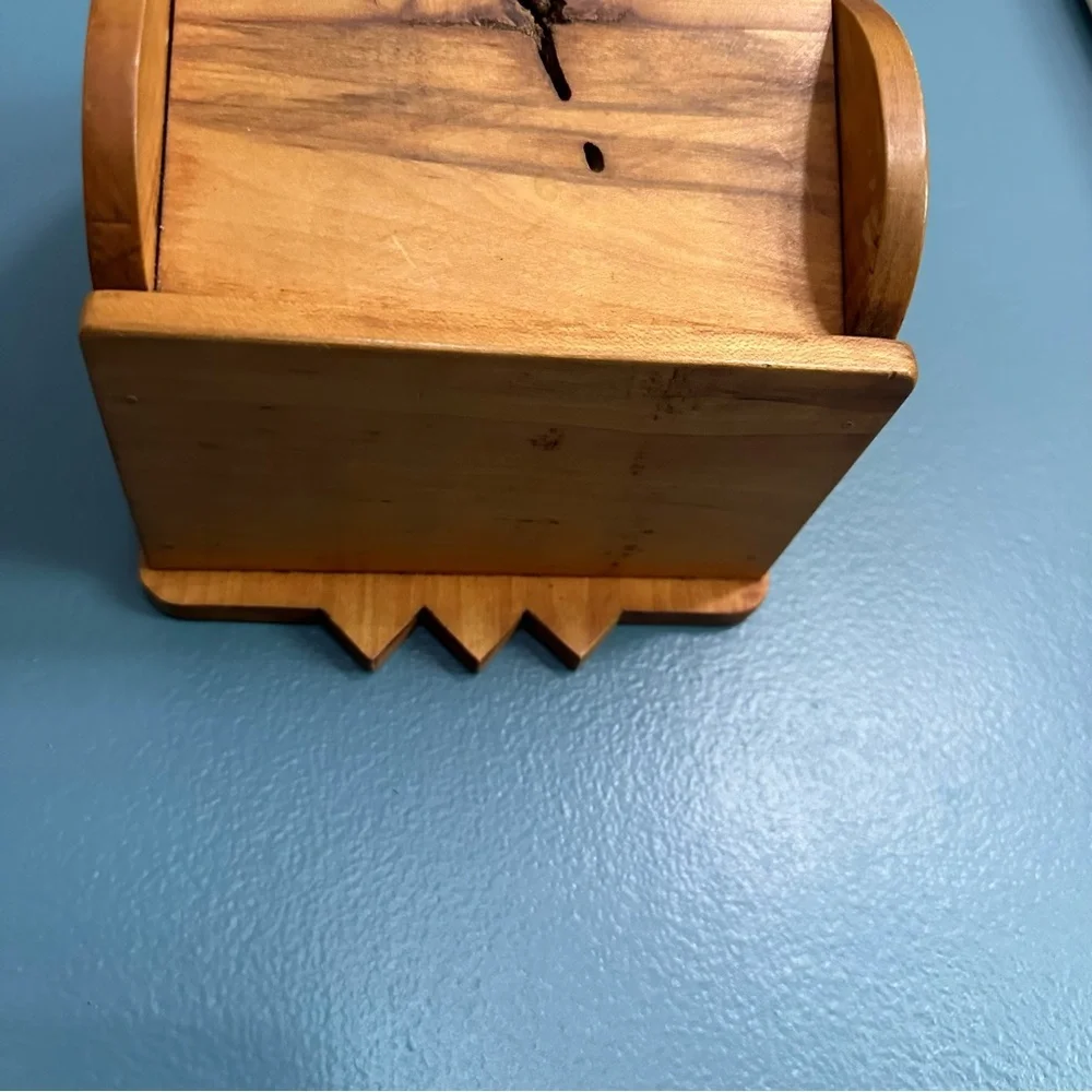 Vintage Handcrafted Natural Finish Wood Mail Sorter Recipe Card Wall Hanger